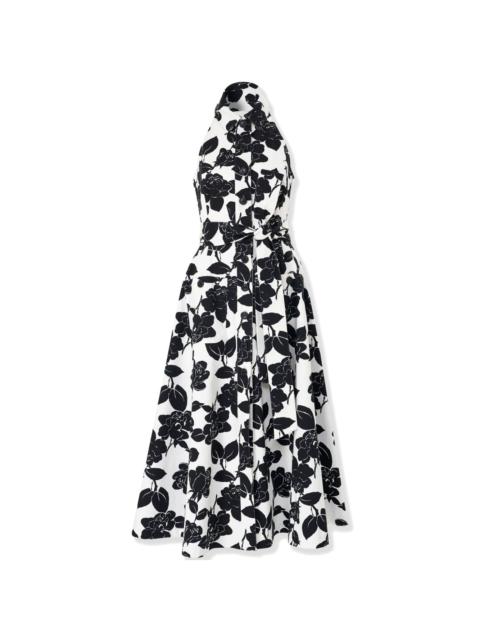CAROLINA HERRERA floral-print halterneck midi dress