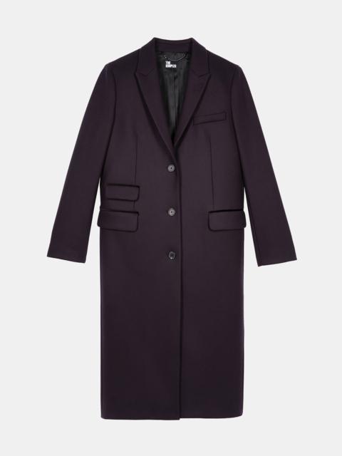 The Kooples LONG NAVY BLUE WOOL-BLEND COAT