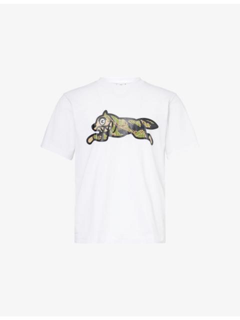 ICECREAM Tiger Stripe Running Dog Graphic Cotton-Jersey T-Shirt