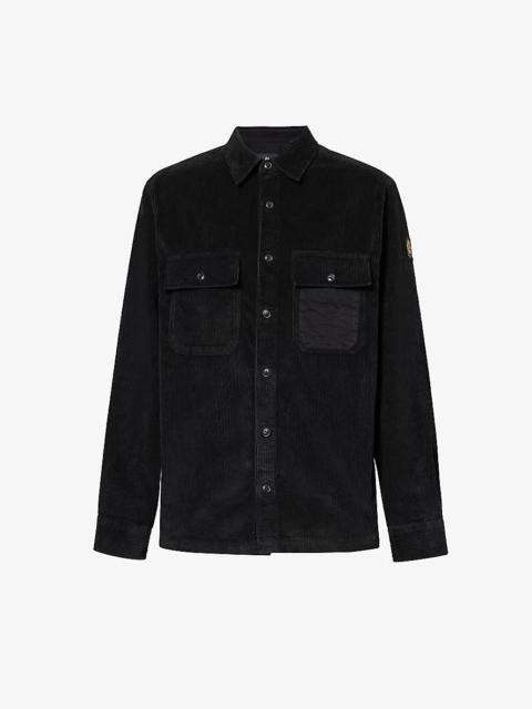 Fallgate flap-pocket corduroy-textured cotton shirt