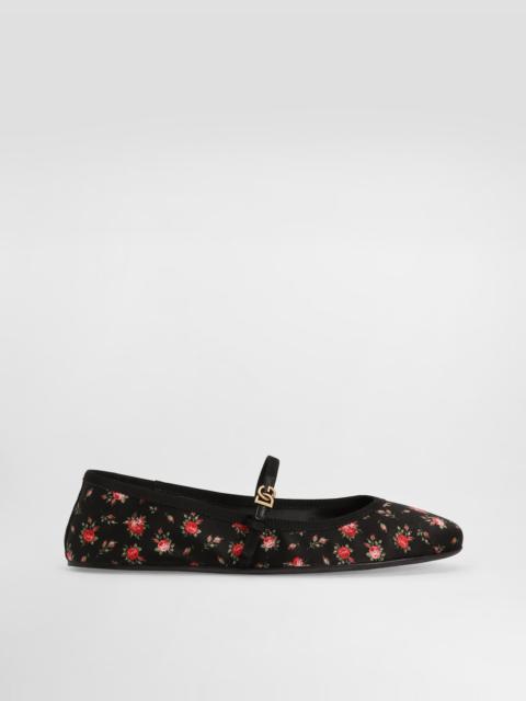 Dolce & Gabbana Satin ballet flats with little roses print