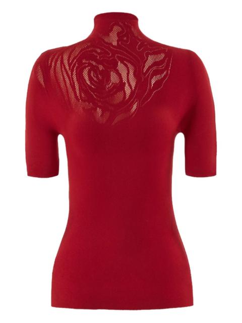 Wolford rose-pattern short-sleeve top