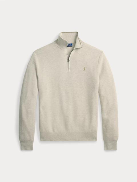 Polo Ralph Lauren Mesh-Knit Cotton Quarter-Zip Sweater