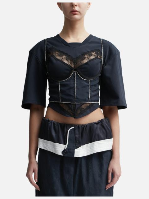 pushBUTTON CROPPED BUSTIER
