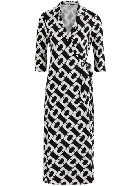 DIANE VON FURSTENBERG Diane Von Furstenberg Abigail Printed Silk Midi Wrap Dress