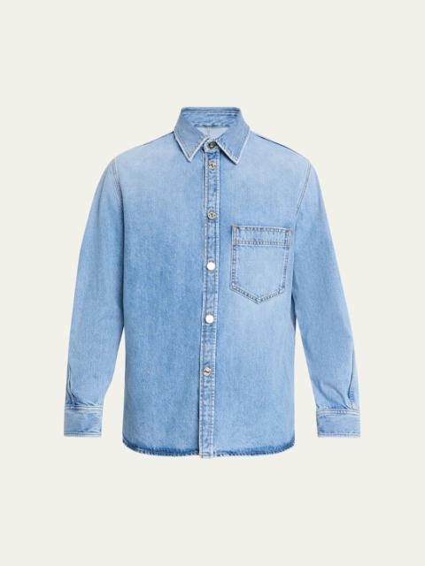 Givenchy Men's Stone-Washed Denim Shirt