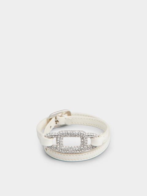 Roger Vivier Viv' Choc Strass Bracelet in Leather