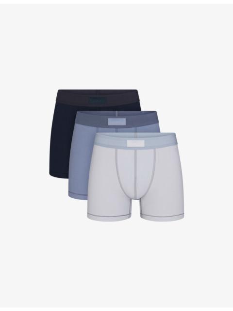 SKIMS SKIMS Cotton Logo Pack of Three 3-inch Cotton-Jersey Boxer Briefs