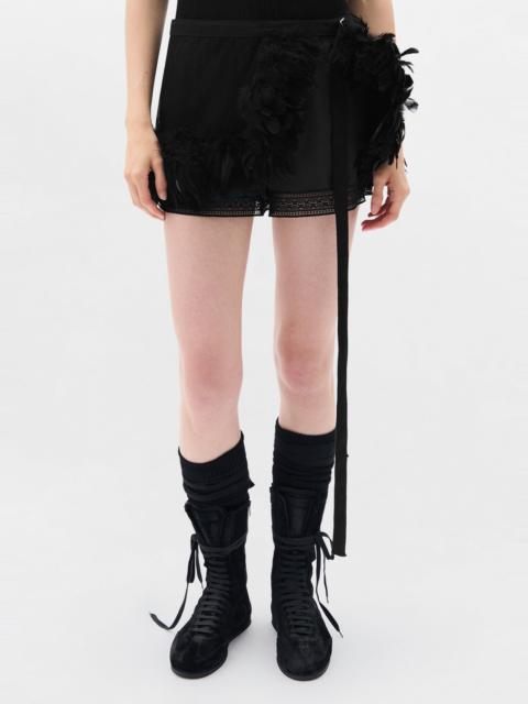 Ann Demeulemeester Avar Fluid Apron With Feathers