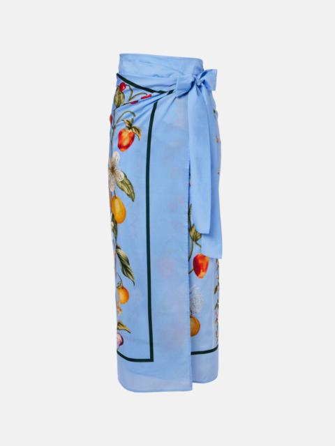 Agua by Agua Bendita Lavanda printed cotton and silk beach cover-up