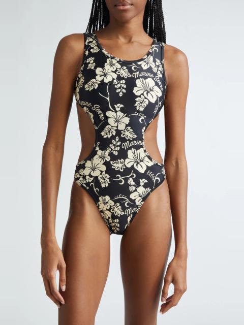 Cutout Active Jersey One-Piece Swimsuit