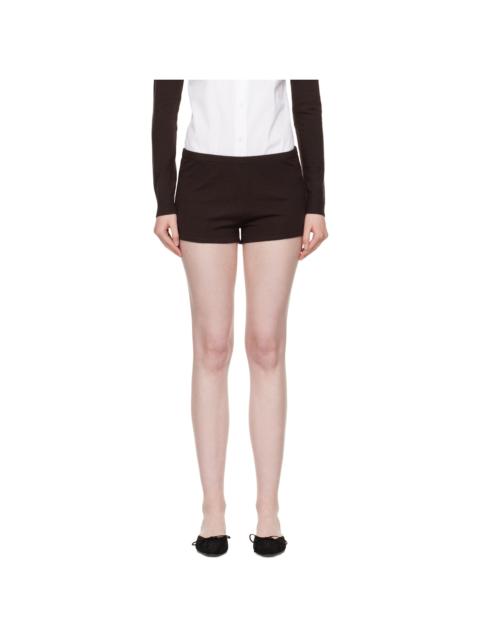SANDY LIANG Brown Hazy Knit Shorts