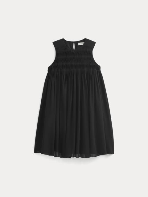 EVERLANE TWISTED PLEATED MINI DRESS IN SILK GEORGETTE