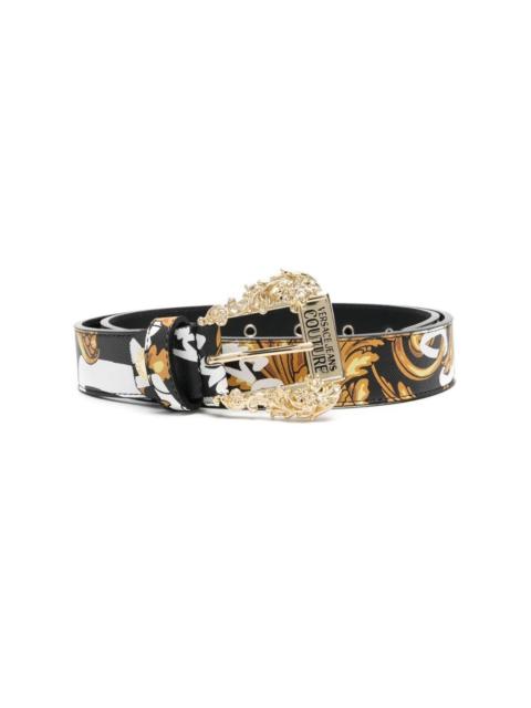 VERSACE JEANS COUTURE baroque pattern-print leather belt