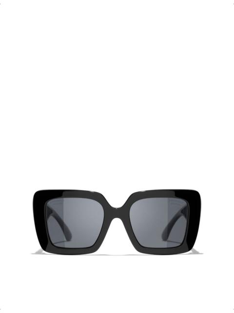 CHANEL CH5567 Square-Frame Acetate Sunglasses