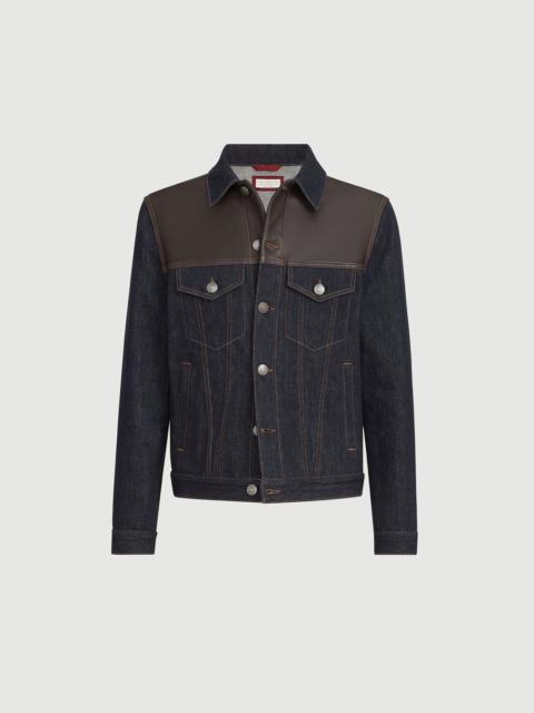 Brunello Cucinelli Paneled no-fade denim four-pocket jacket