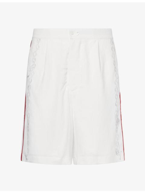 JACQUEMUS Fish-Print Wide-Leg Cotton Shorts
