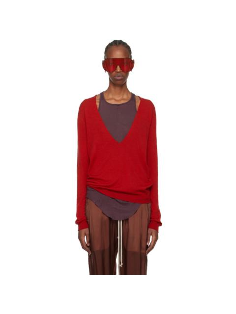 Rick Owens Red Dylan Sweater