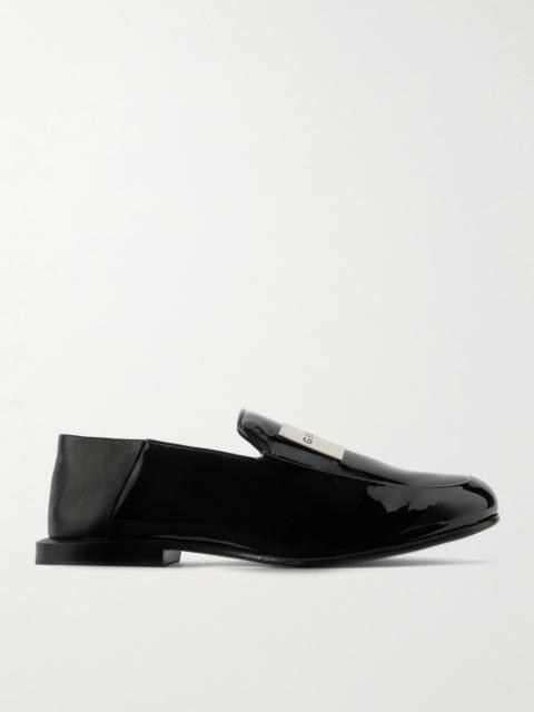 Givenchy Collapsible-heel Appliquéd Patent-leather Loafers