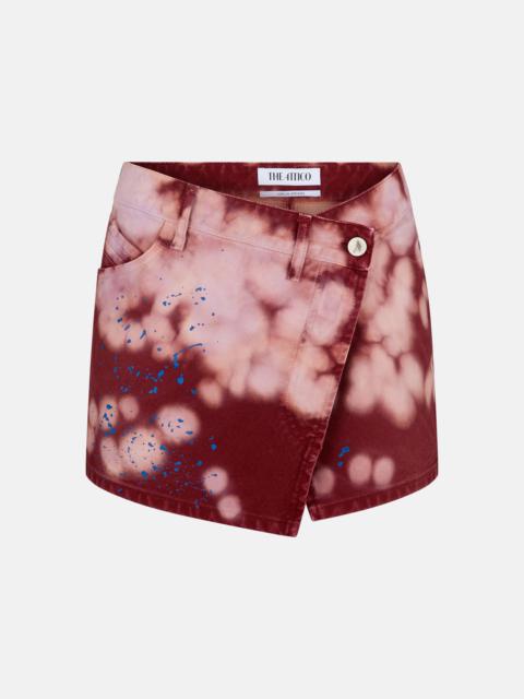 ''EUDRA'' PINK AND BORDEAUX MINI SKIRT