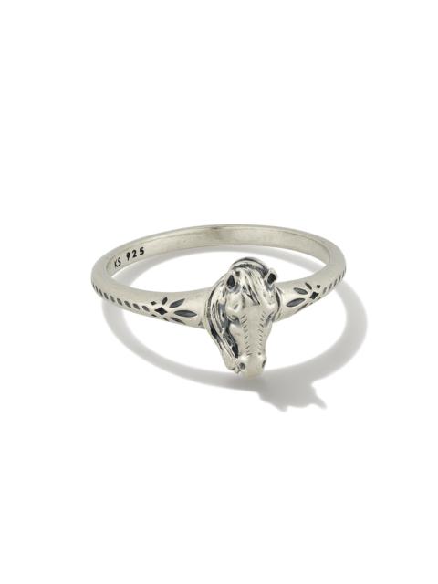 KENDRA SCOTT Tiny Beau Band Ring in Oxidized Sterling Silver