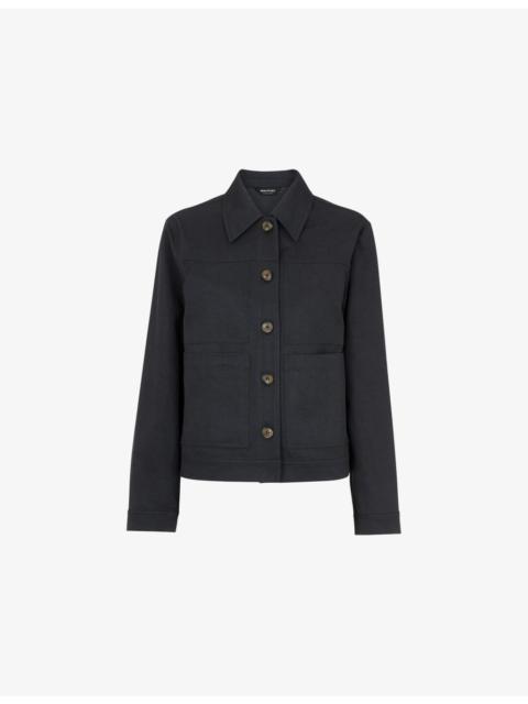 WHISTLES Mia Patch-Pocket Cotton and Lyocell-Blend Jacket