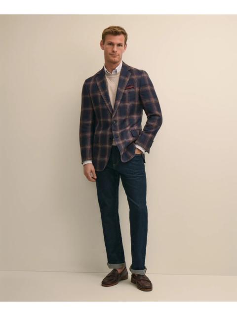 Brooks Brothers Classic Fit Linen-Silk-Cotton Check 1818 Sport Coat