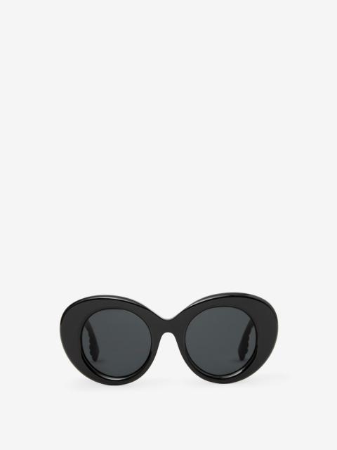 Burberry Monogram Motif Oversized Round Frame Sunglasses