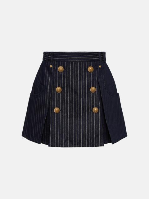 Balmain Striped denim miniskirt