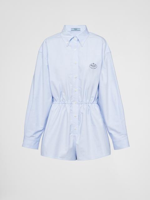 Prada Embroidered Oxford cotton jumpsuit