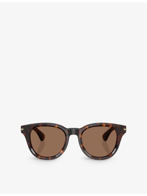Burberry BE4439 Round-Frame Tortoiseshell Acetate Sunglasses