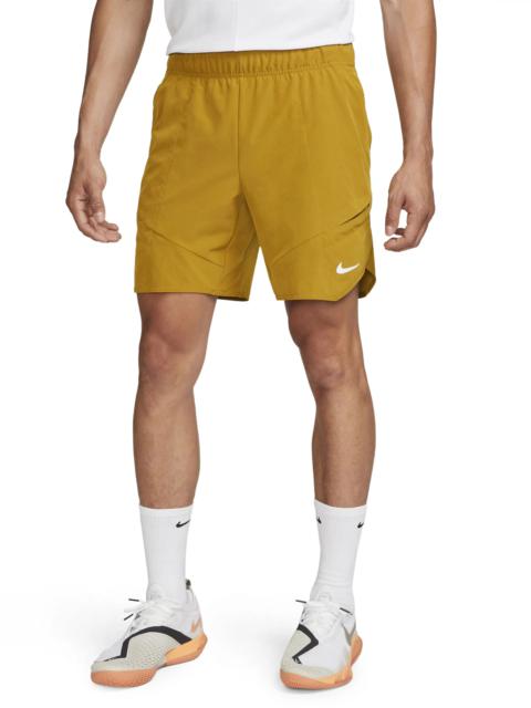 Nike Court Dri-FIT Advantage 7" Tennis Shorts in Bronzine/Lime/White