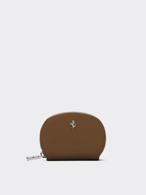 Ferrari Smooth Leather Zip-Up Wallet