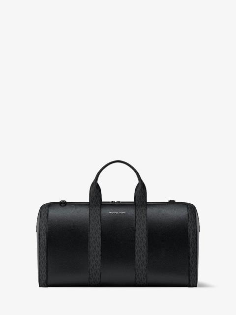 MICHAEL KORS Cooper Pebbled Leather and Signature Logo Duffel Bag