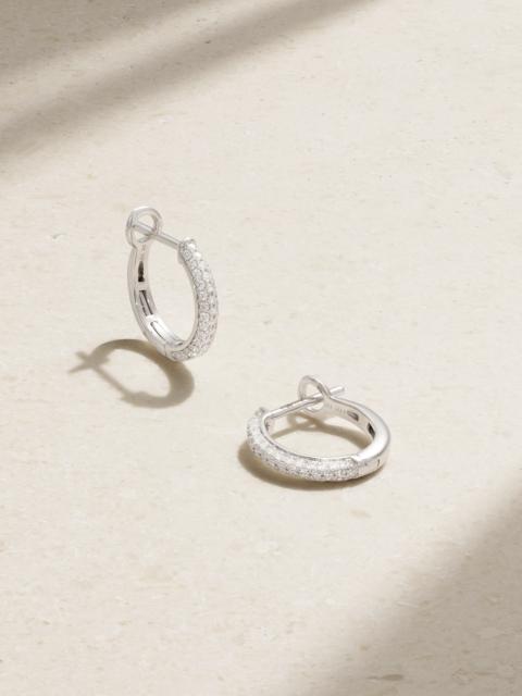 ROXANNE FIRST 14-karat White Gold Diamond Hoop Earrings