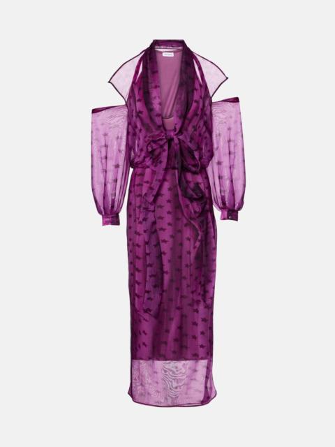 Acne Studios Printed sheer halterneck midi dress