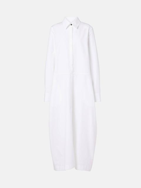 Jil Sander Gathered cotton poplin shirt dress
