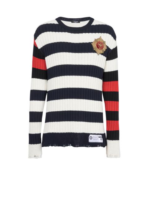 Destroyed nautical sweater