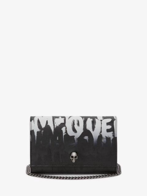 Alexander McQueen Mcqueen Graffiti Small Skull Bag in Black/white