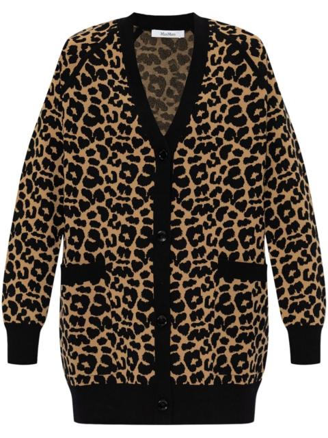 Max Mara Tenore leopard-intarsia cardigan