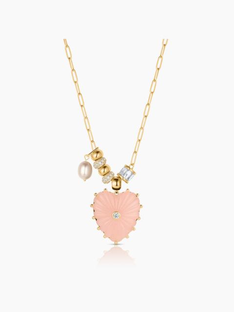 THATCH Soirée Pink Jade Heart Necklace