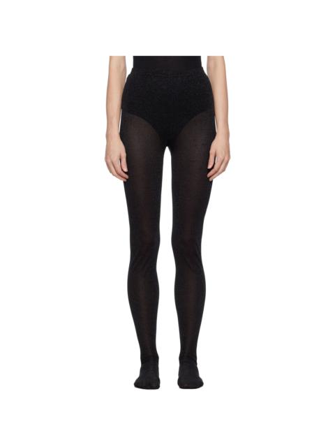 ANNA SUI Black Glittered Tights