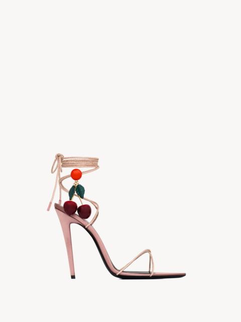 SAINT LAURENT MON CHÉRI SANDALS IN SUEDE AND RHINESTONES