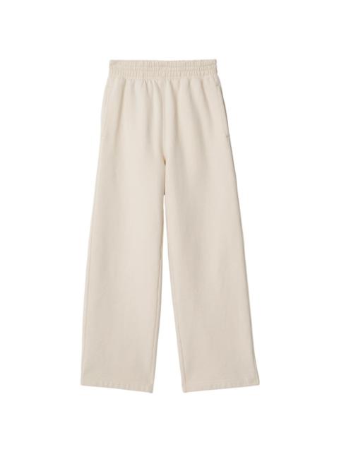Burberry logo-embroidered cotton track pants