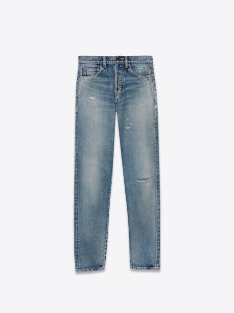 SAINT LAURENT slim-fit jeans in santa monica blue denim