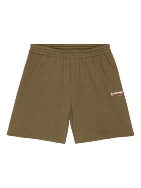 BALENCIAGA Balenciaga Political Campaign Sweat Shorts 'Khaki' 676137TKVI92463