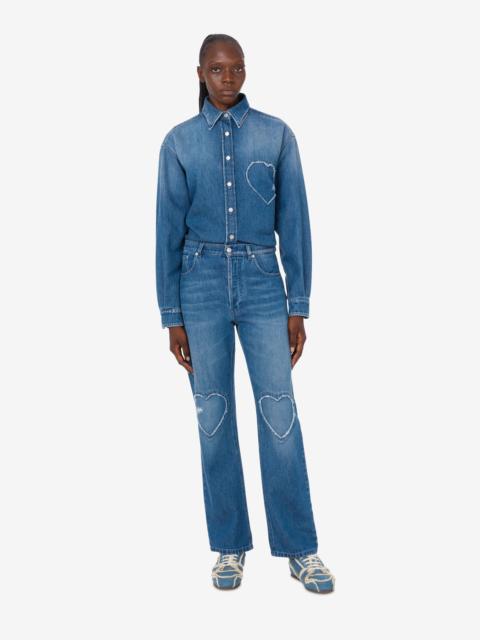 Moschino BLUE COTTON DENIM PANTS