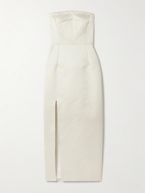 EMILIA WICKSTEAD Pola Strapless Duchesse-satin Midi Dress