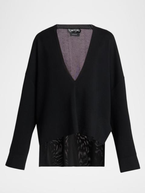 TOM FORD Fine Merino and Viscose V-Neck Sweater