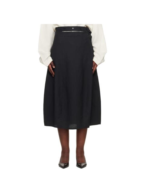 Studio Nicholson Black Orcha Midi Skirt